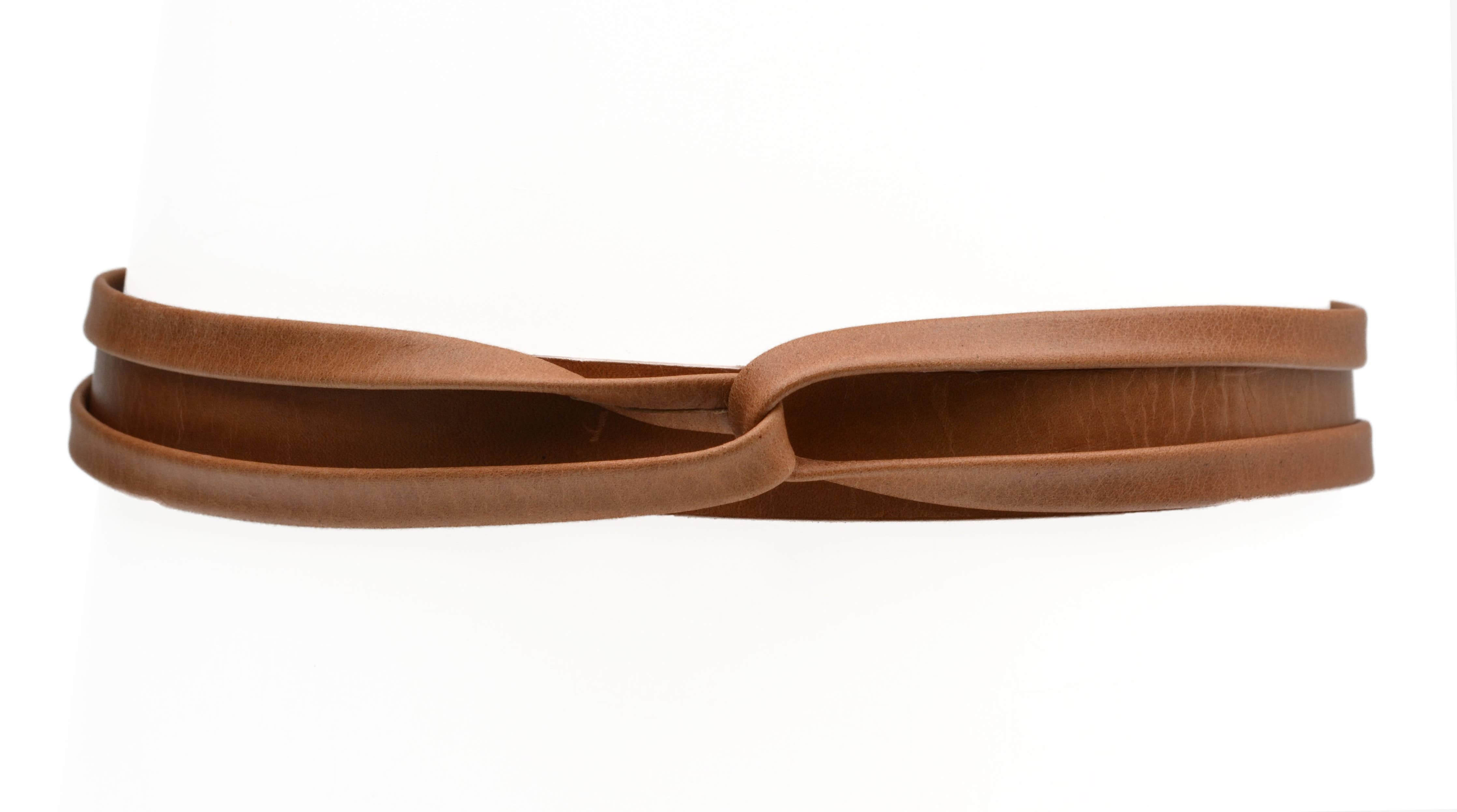 Skinny Wrap Belt - Cognac