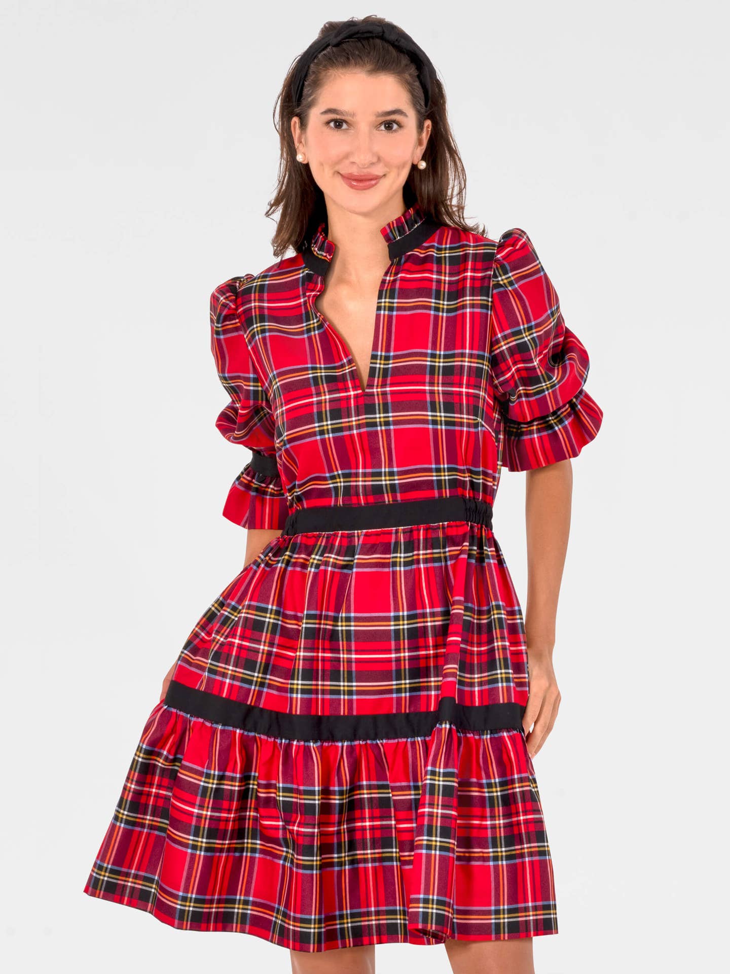 Toast of The Town -Teardrop Tartan Plaid  Dress