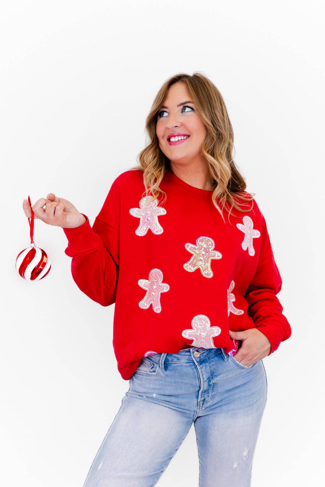 Spicy & Sparkly Gingerbread Man Sequin Sweatshirt