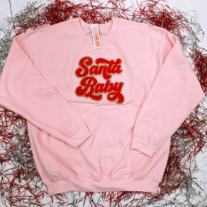 Santa Baby Light Pink Sweatshirt