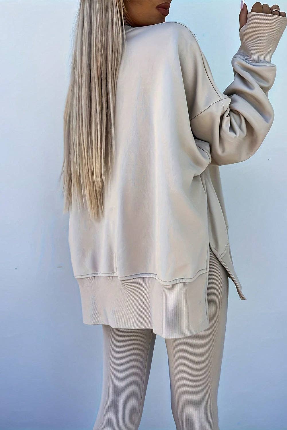 Cozy Up ~ Oversize Sweatshirt & Ribbed Leggings SET