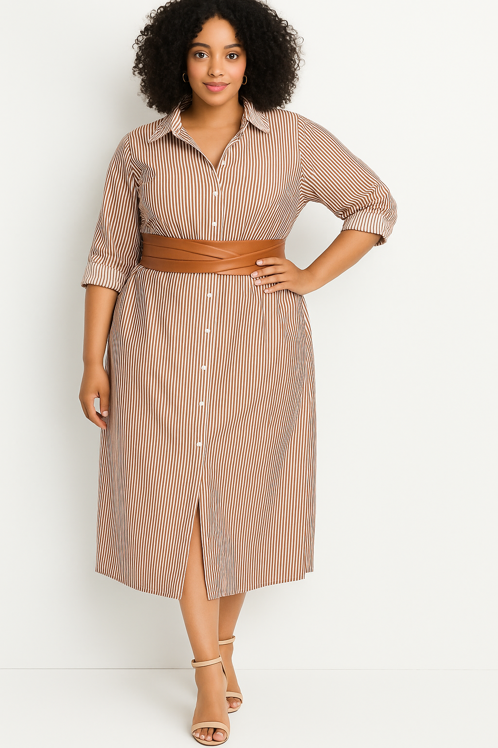 Leather Wrap Belt - Caramel - OS