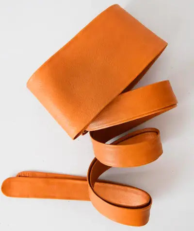 Leather Wrap Belt - Caramel - OS