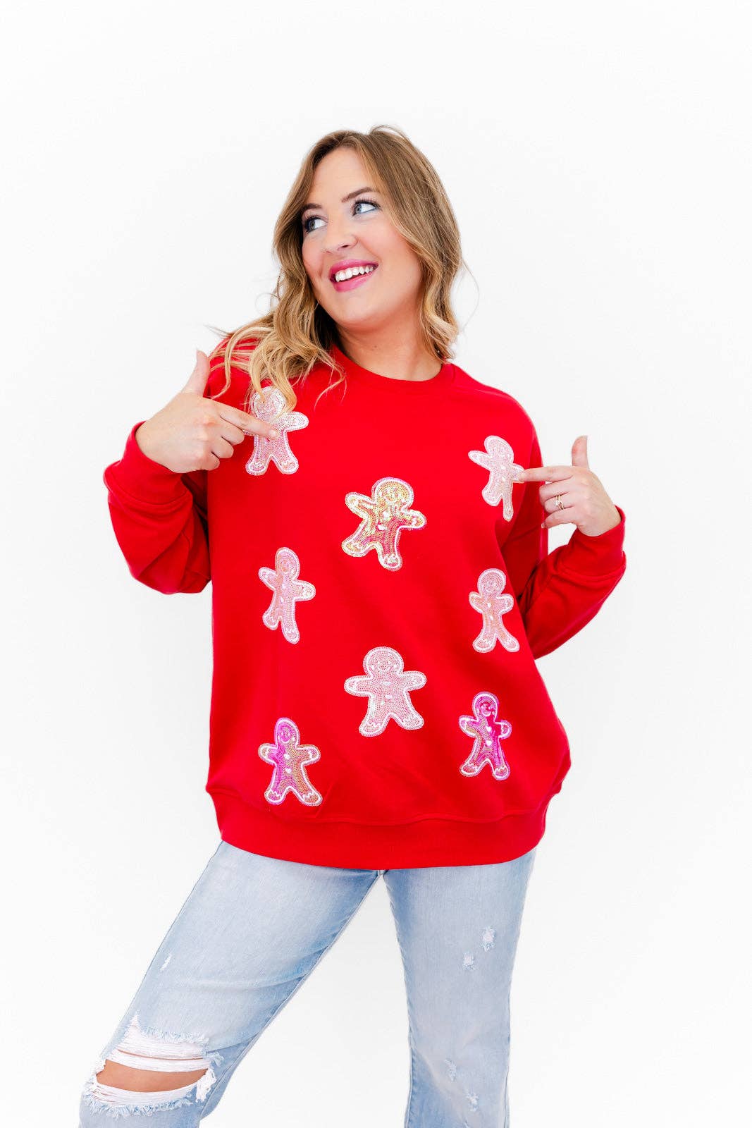 Spicy & Sparkly Gingerbread Man Sequin Sweatshirt