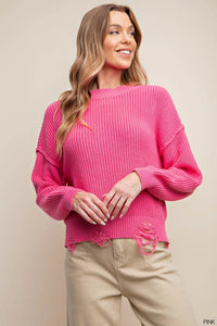 Makes Me Happy Pink Sweater