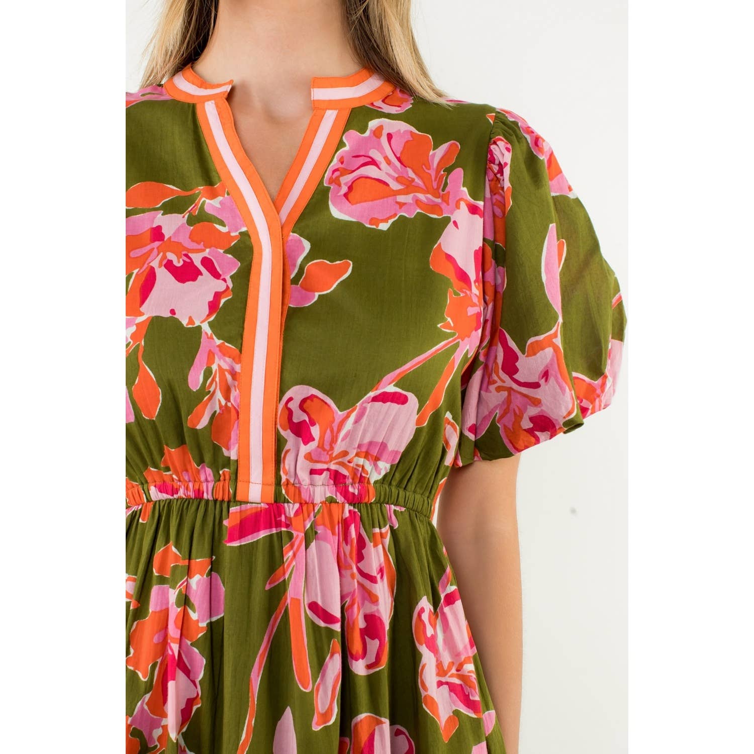 Hey Pumpkin' Floral V-Neck Midi Dress