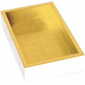 White Lacquer-Gold Napkin Holder - Guest