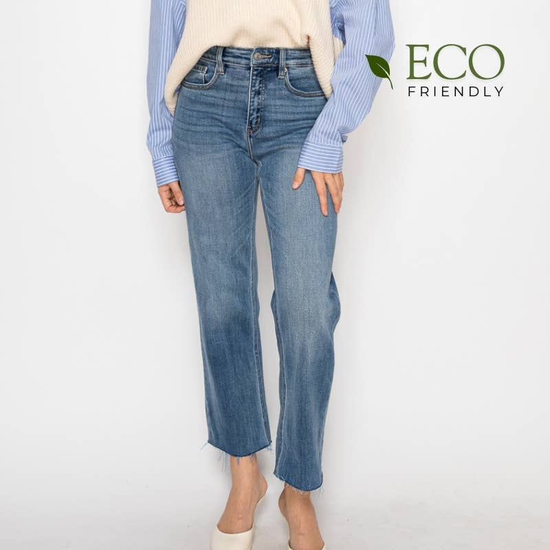 Go Getter ~ Straight Raw Hem Crop Jean
