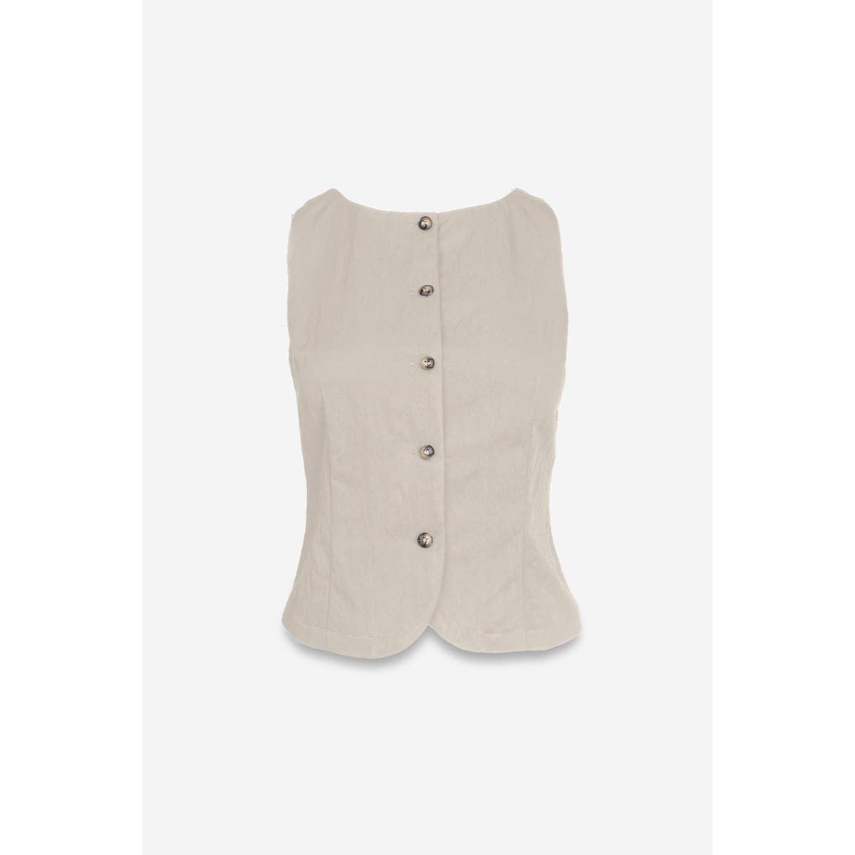 Power Moves~ Cream Vest With Back Tie