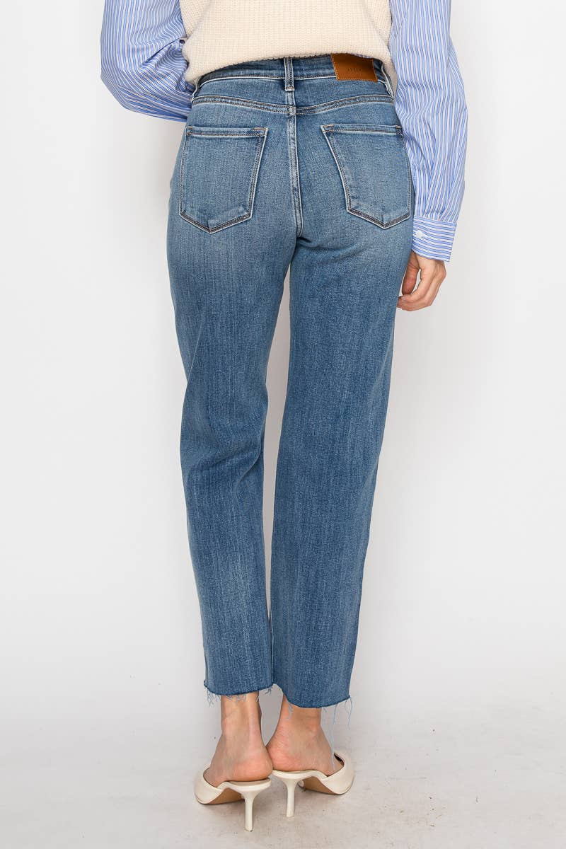Go Getter ~ Straight Raw Hem Crop Jean