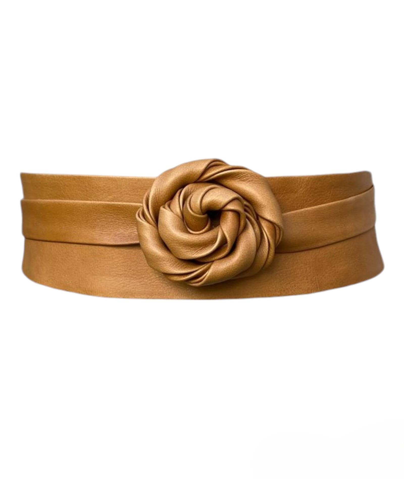 Leather Wrap Belt - Caramel - OS