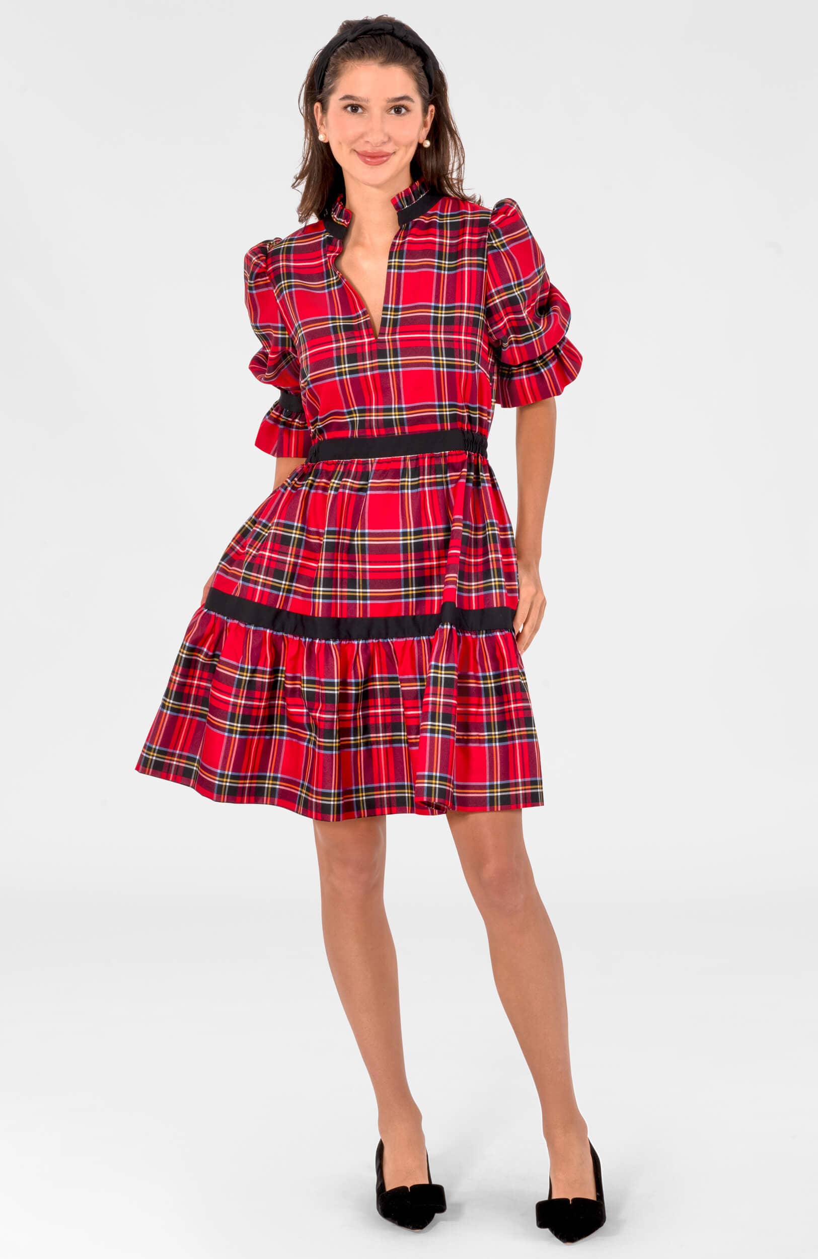 Toast of The Town -Teardrop Tartan Plaid  Dress