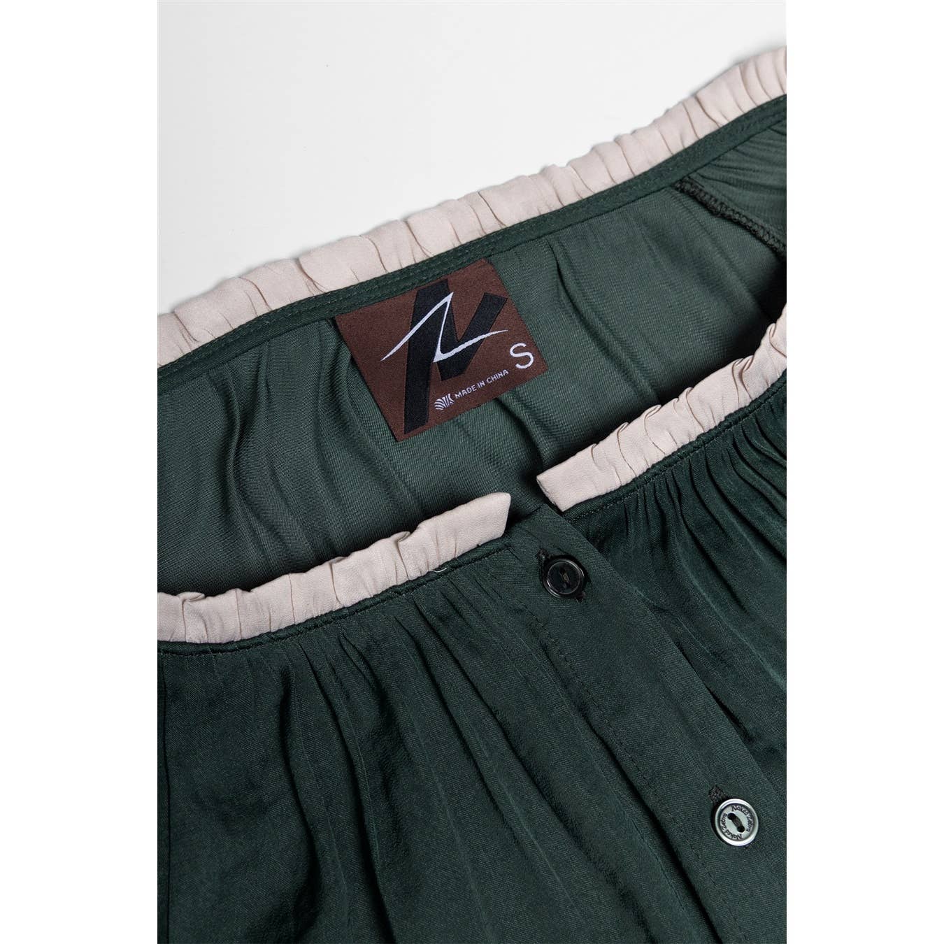 Just Blissful ~ Forrest Green 3/4 Sleeve Detailed  Blouse