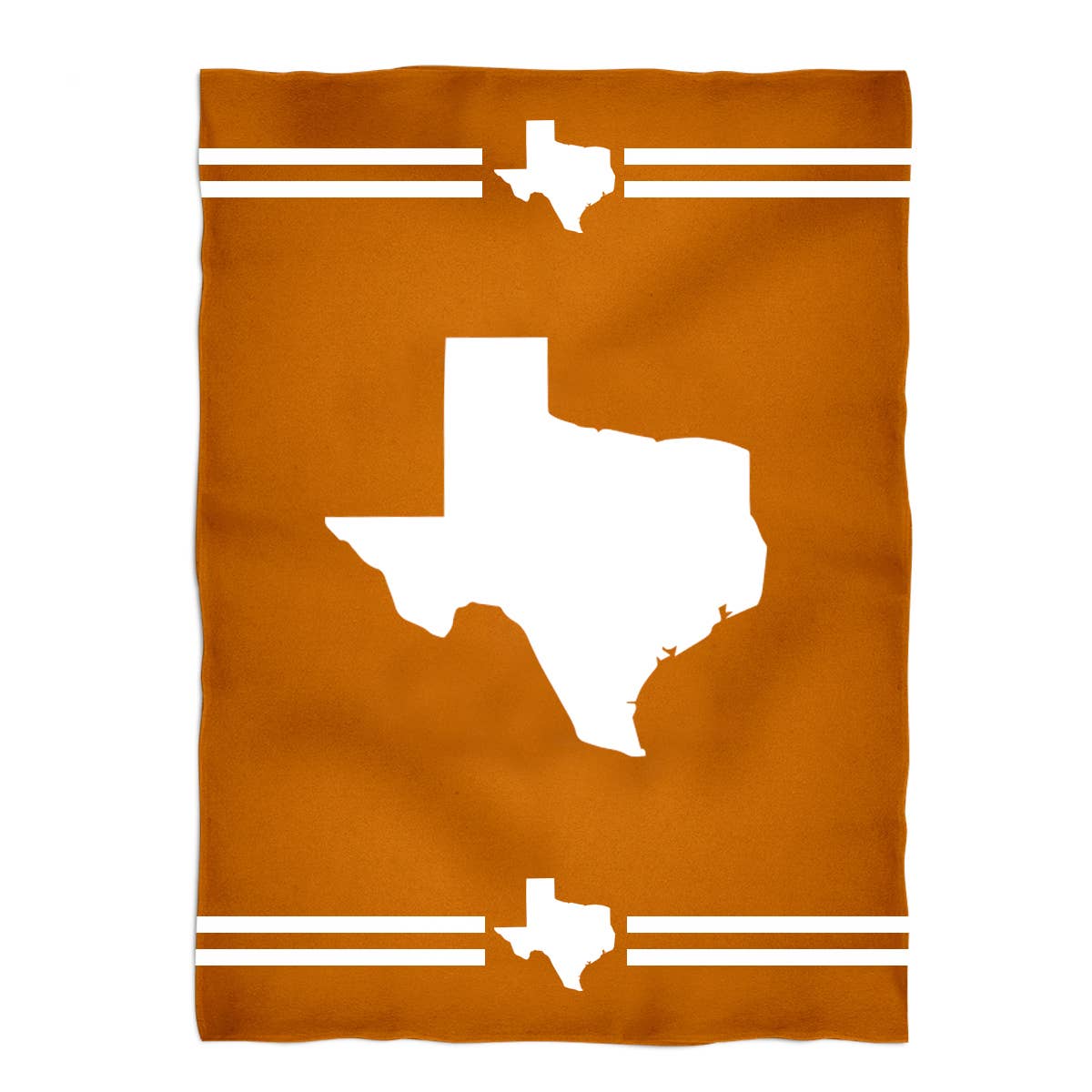 Texas Map Stripes Orange Fleece Blanket