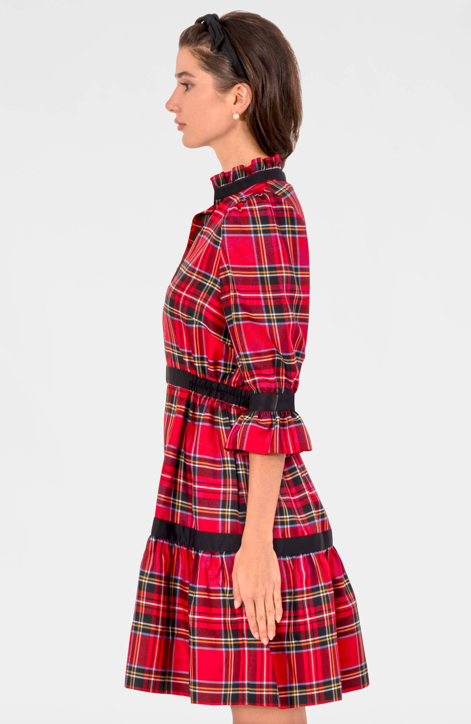 Toast of The Town -Teardrop Tartan Plaid  Dress