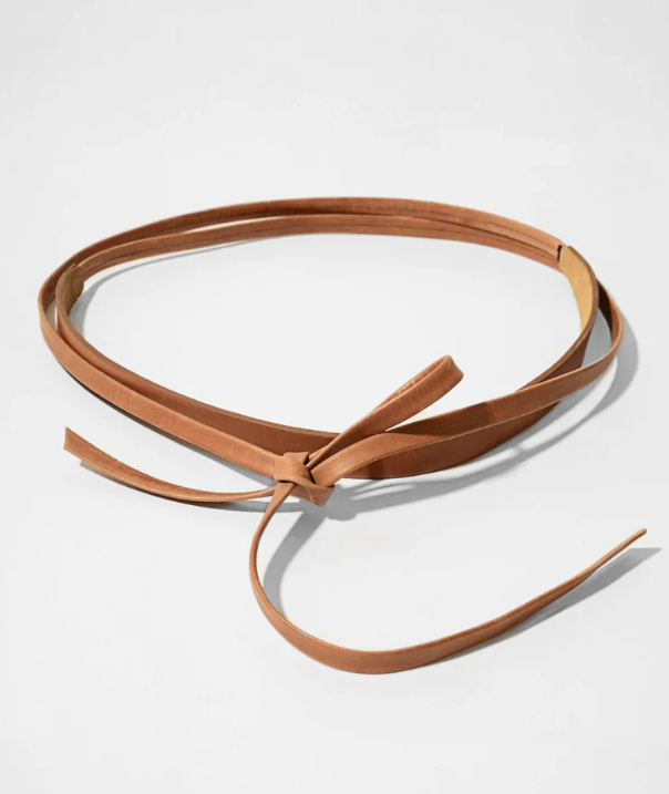 Skinny Wrap Belt - Cognac