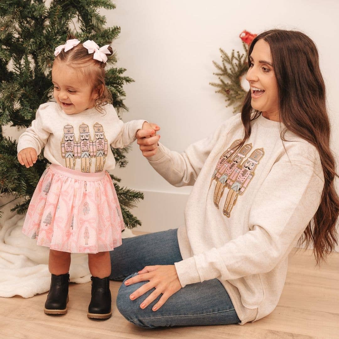 Pastel Nutcracker Patch Christmas Sweatshirt - KIDS