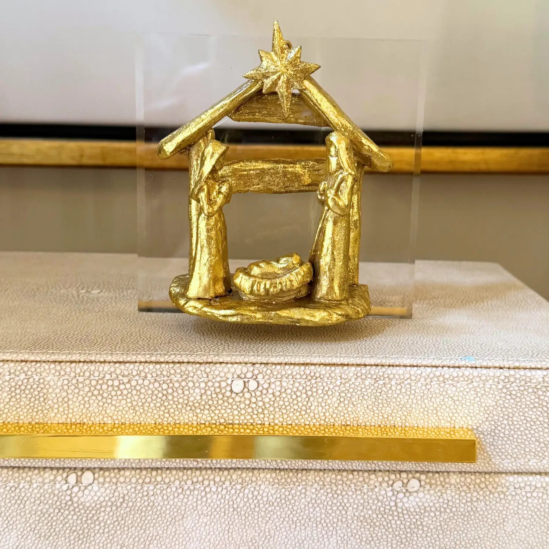 Gold Nativity on Acrylic Block