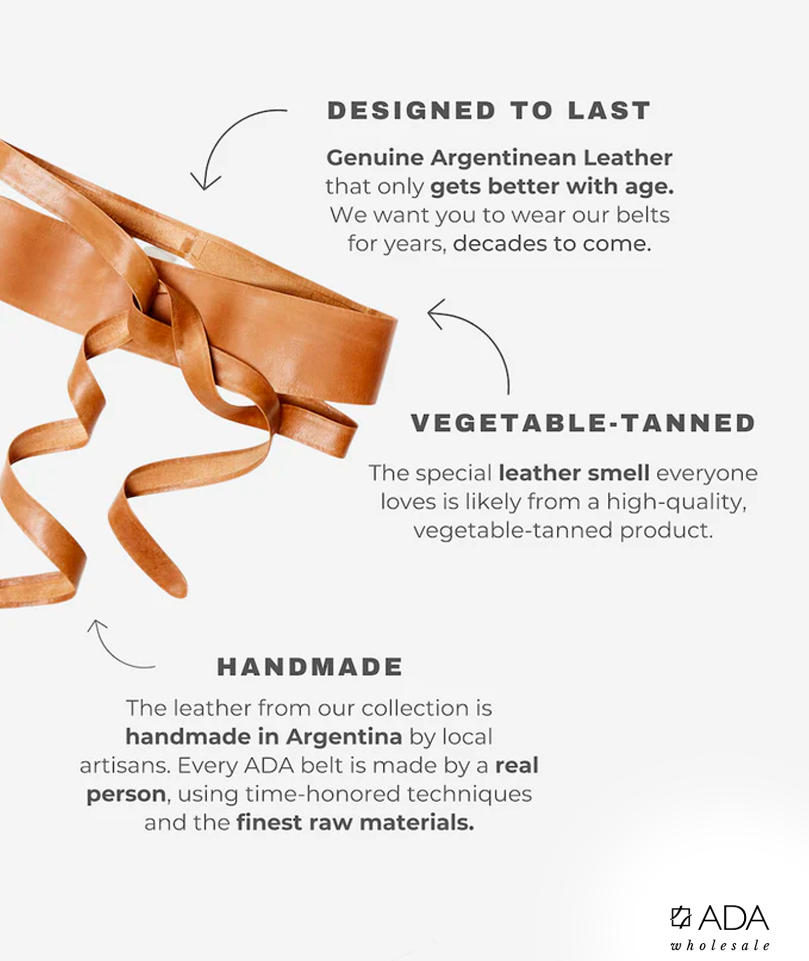 Leather Wrap Belt - Caramel - OS