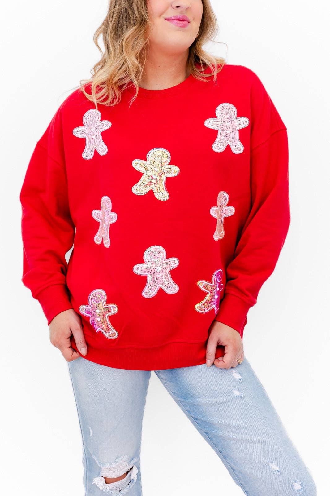 Spicy & Sparkly Gingerbread Man Sequin Sweatshirt