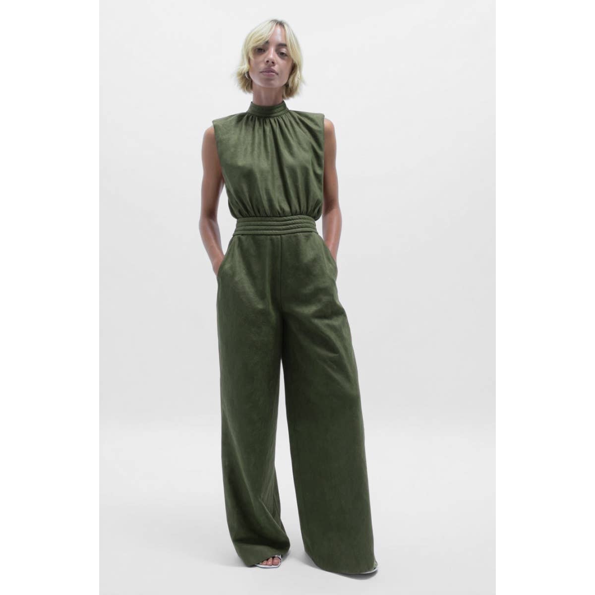 All Day Soirée  ~ Mock Neck Cinched Waist Jumpsuit
