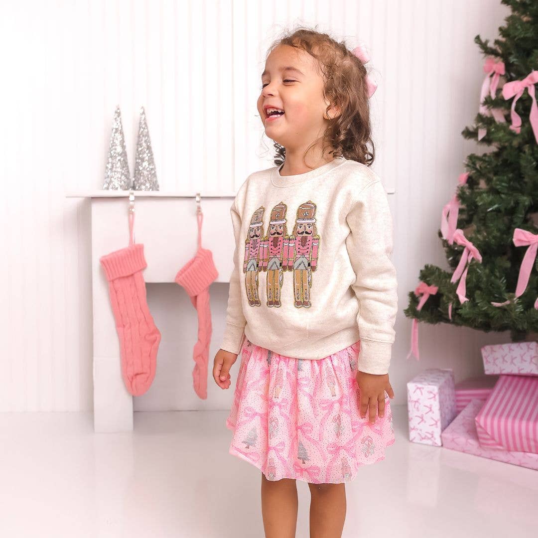 Pastel Nutcracker Patch Christmas Sweatshirt - KIDS