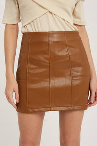 Round Up ~ Vegan Leather Skirt