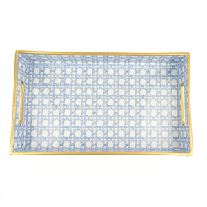 Blue Cane Vanity Tray