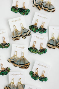 Mallard Feather Tassel Statement Earrings