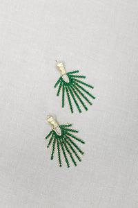 Olive Sunburst Statement Drop Earrings