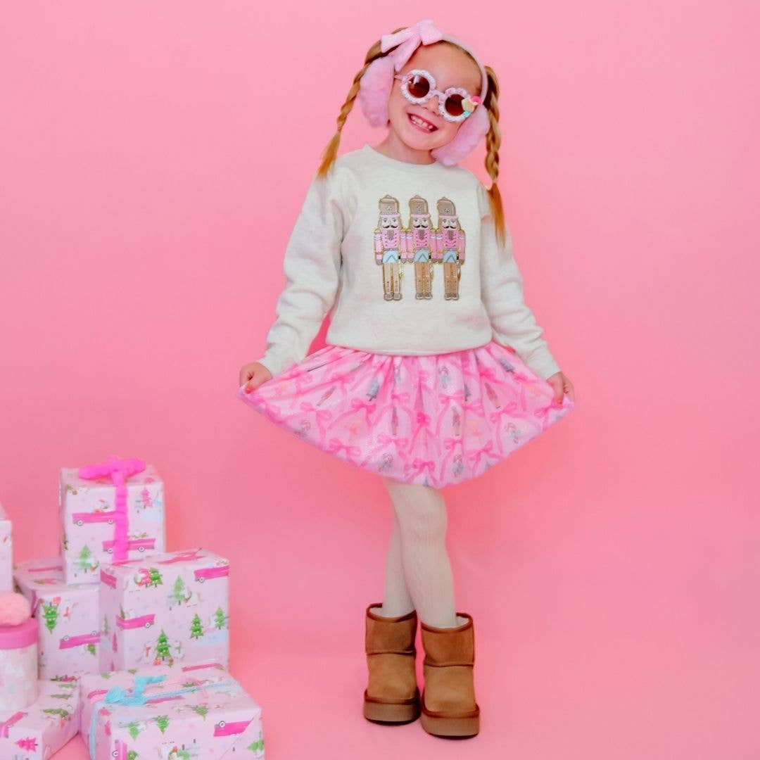Pastel Nutcracker Patch Christmas Sweatshirt - KIDS