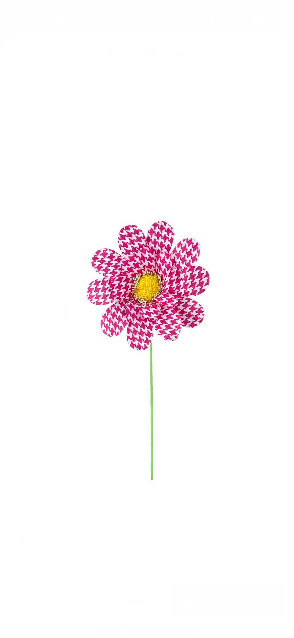 Hot Pink Houndstooth Sunflower Spray