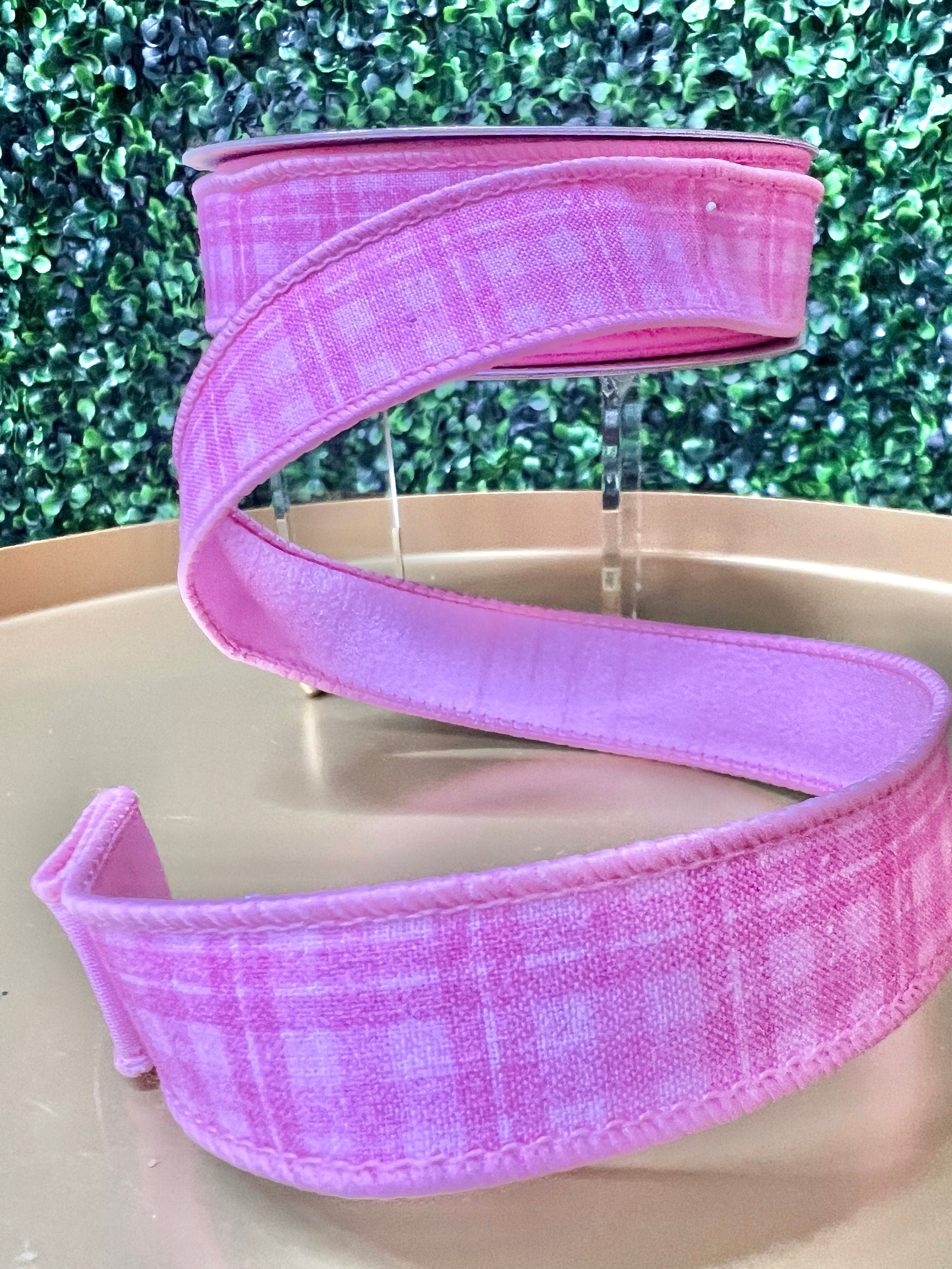 1 inch Pink Picnic Plaid Ribbon ~ 10 yards ~ Wired ~ Farrisilk