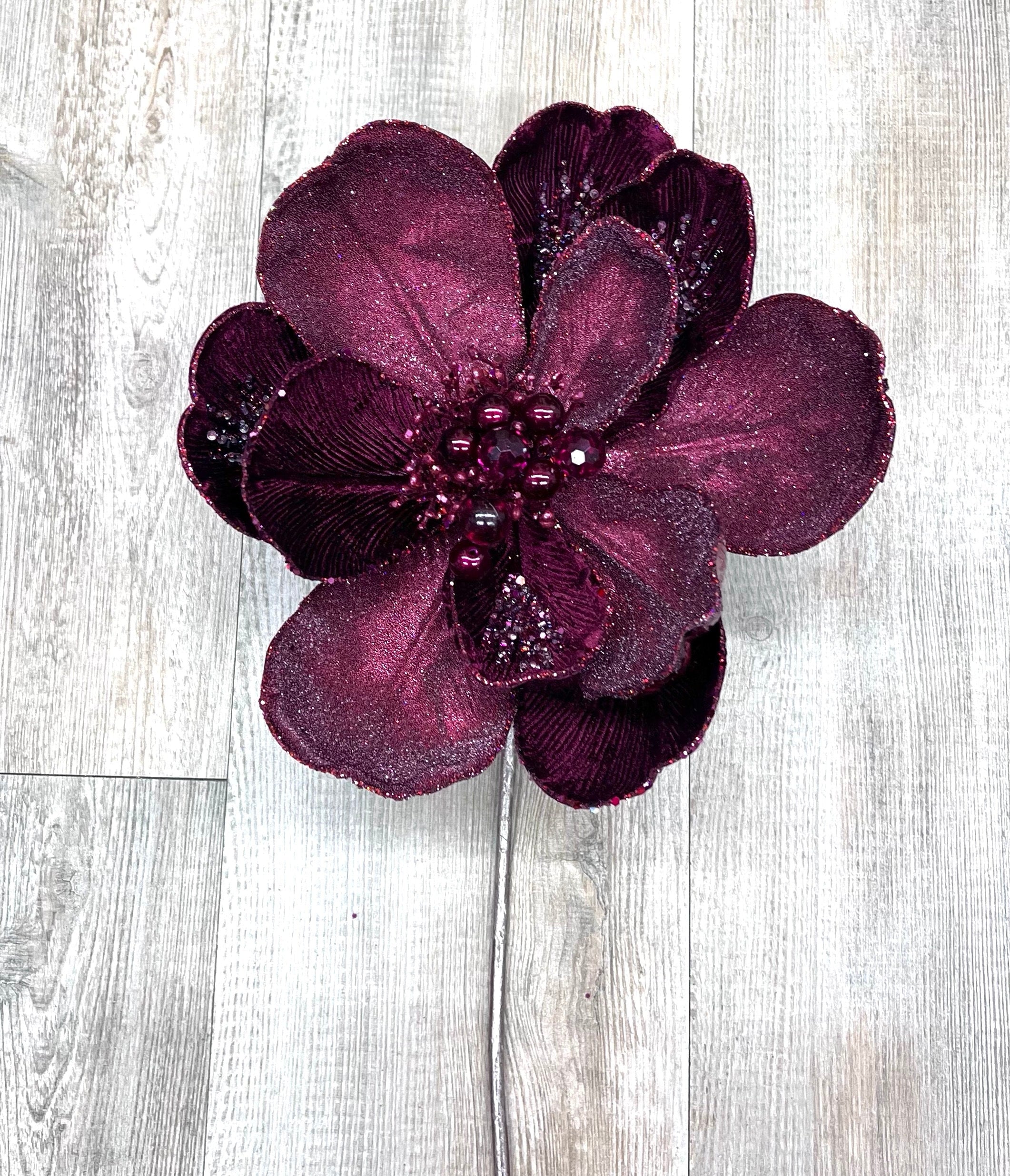 Burgundy Grand Magnolia Stem-10 inch diameter