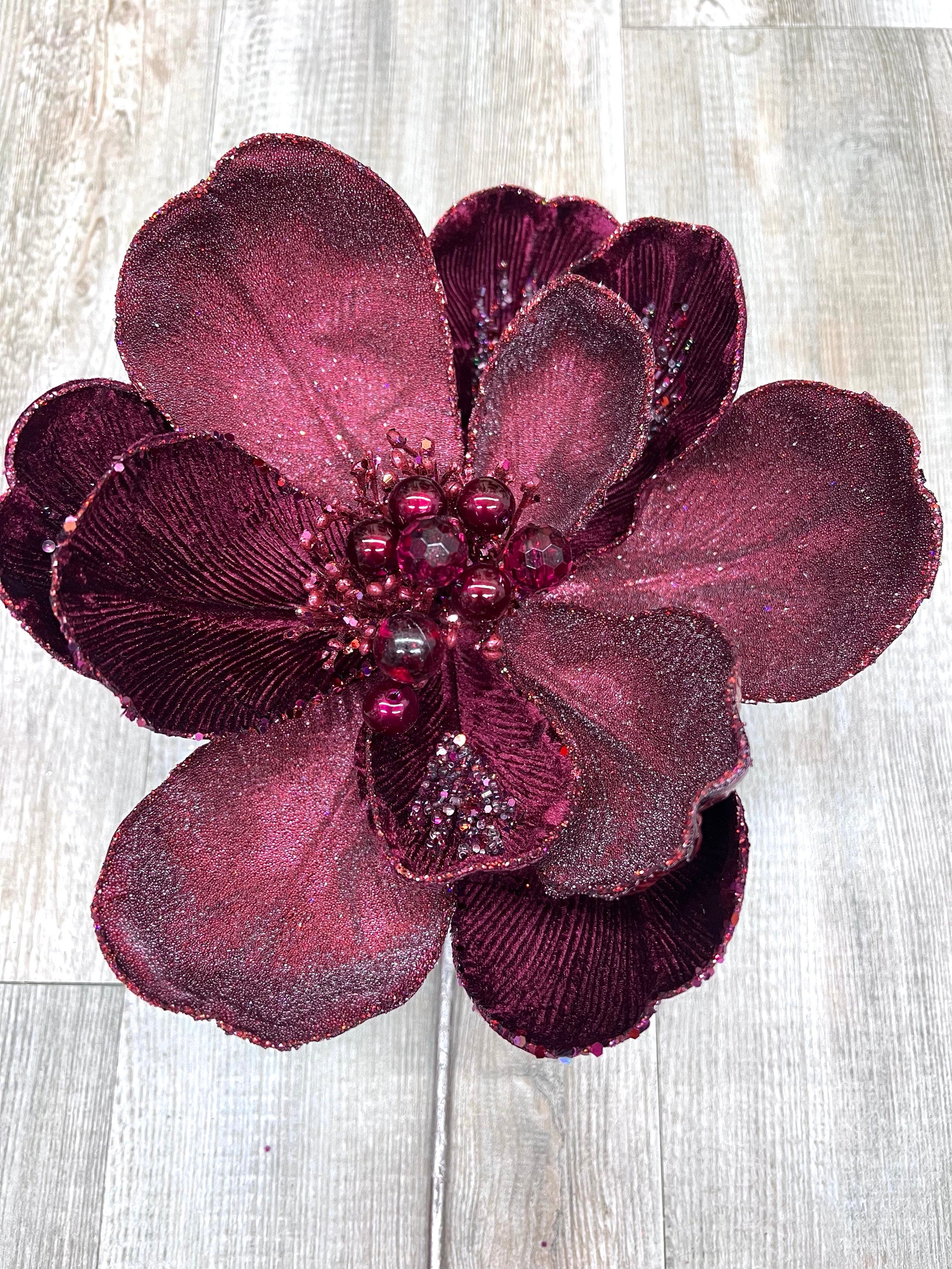 Burgundy Grand Magnolia Stem-10 inch diameter