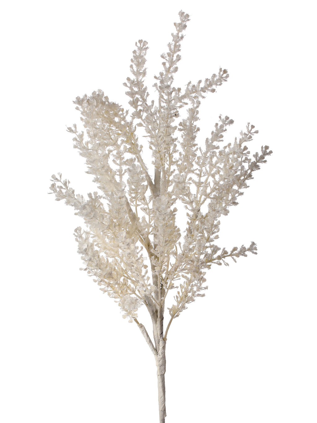 White Frosted Leaf Spray - 24 inches