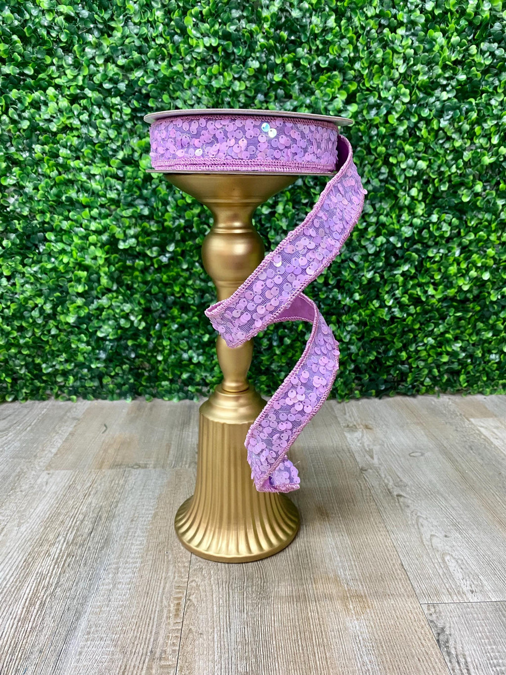 1 Inch Lavender Flashy Sequin Ribbon ~ 10 yards ~ Wired