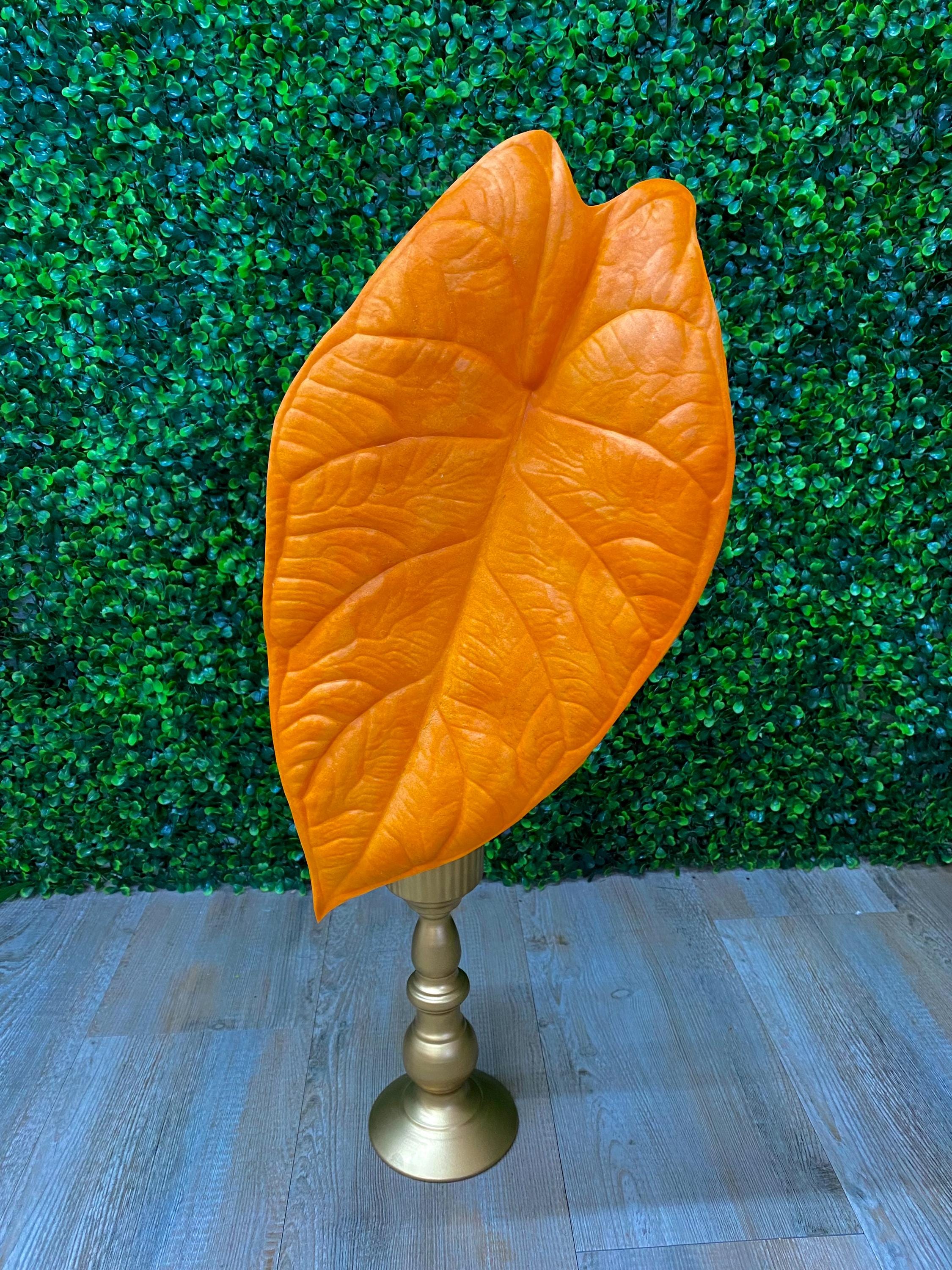 Orange Alocasia Leaf Spray ~ 31”