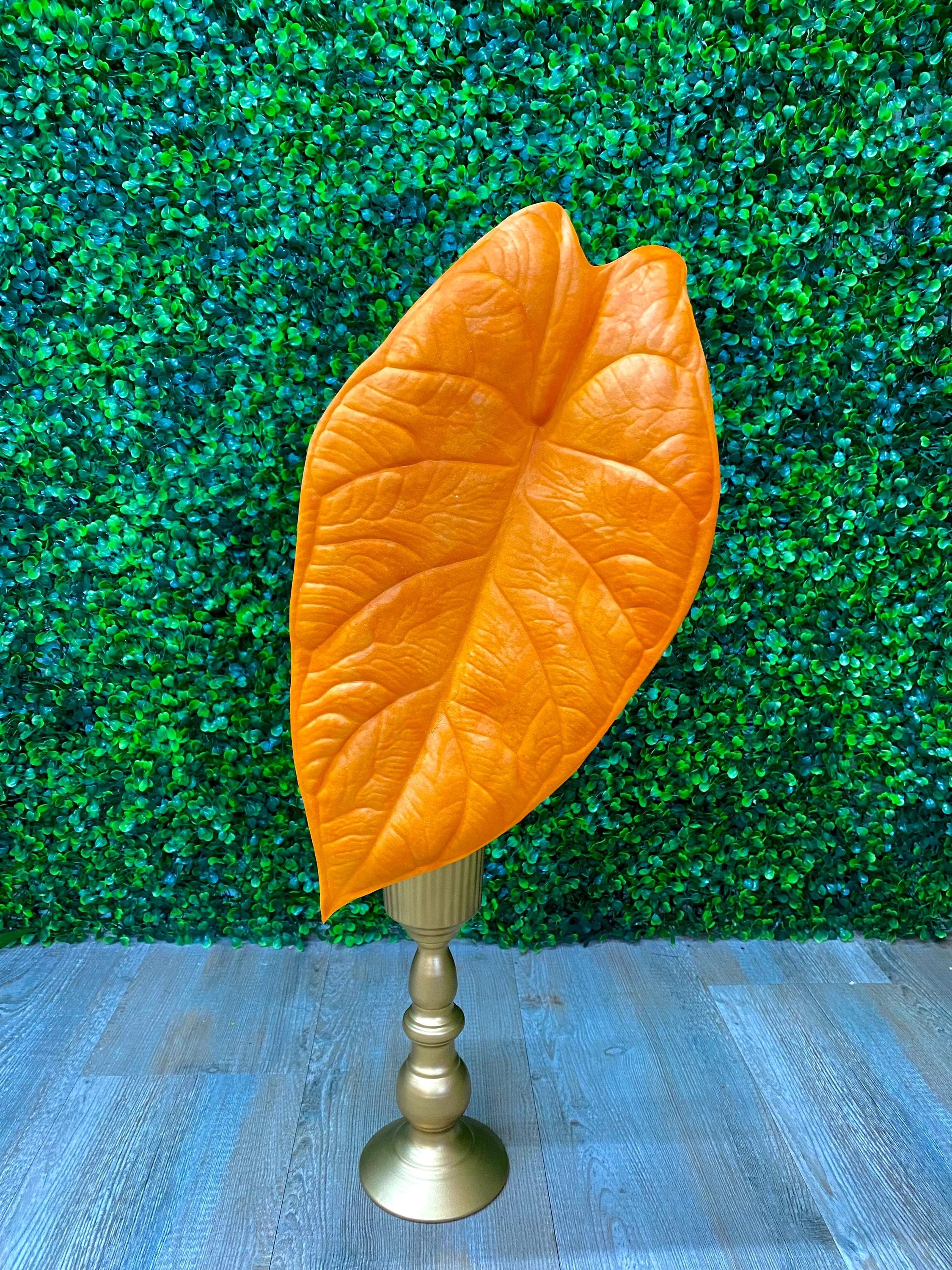 Orange Alocasia Leaf Spray ~ 31”