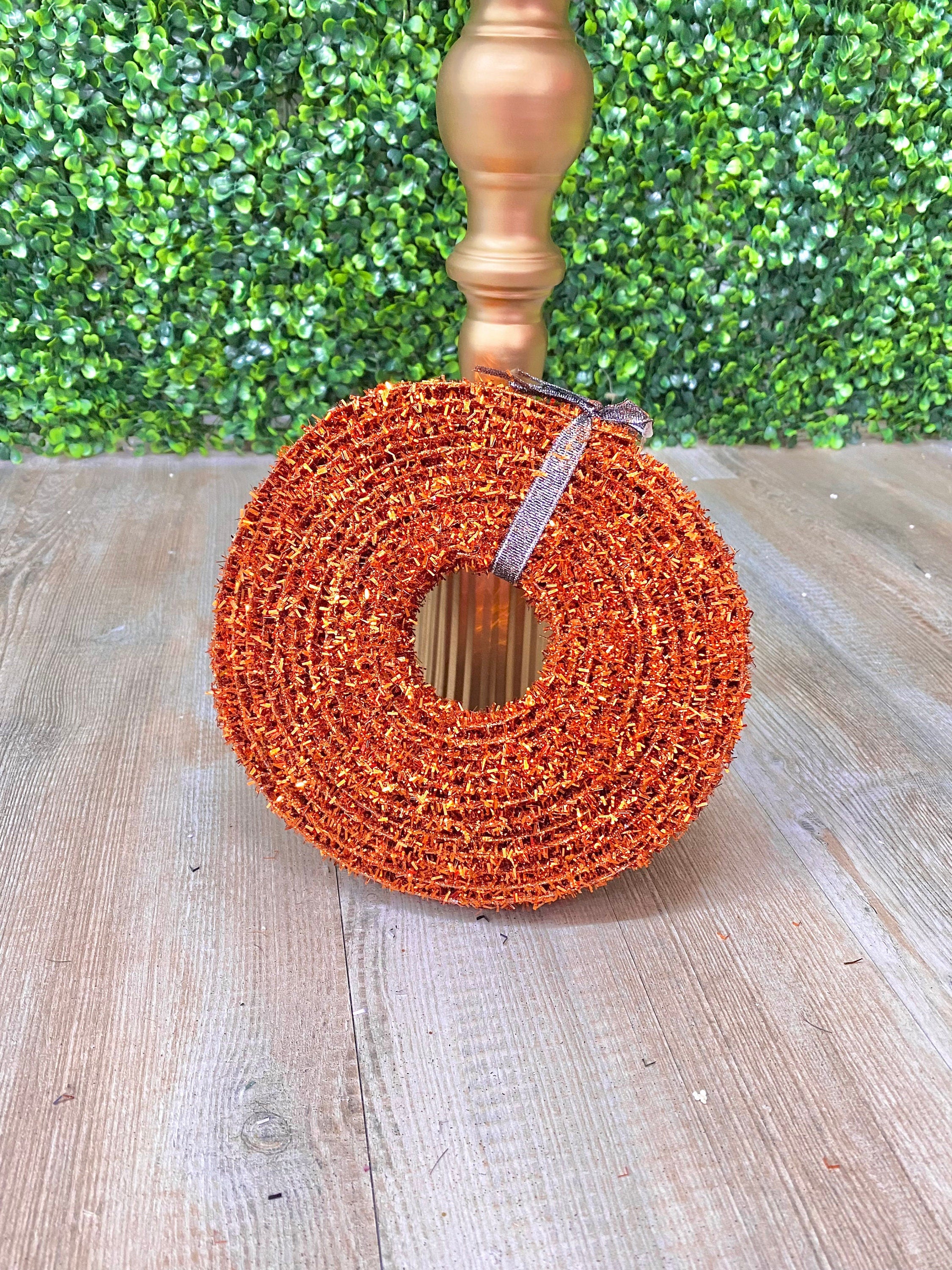 1.5'' Orange Metallic Ribbon Garland - 5yds