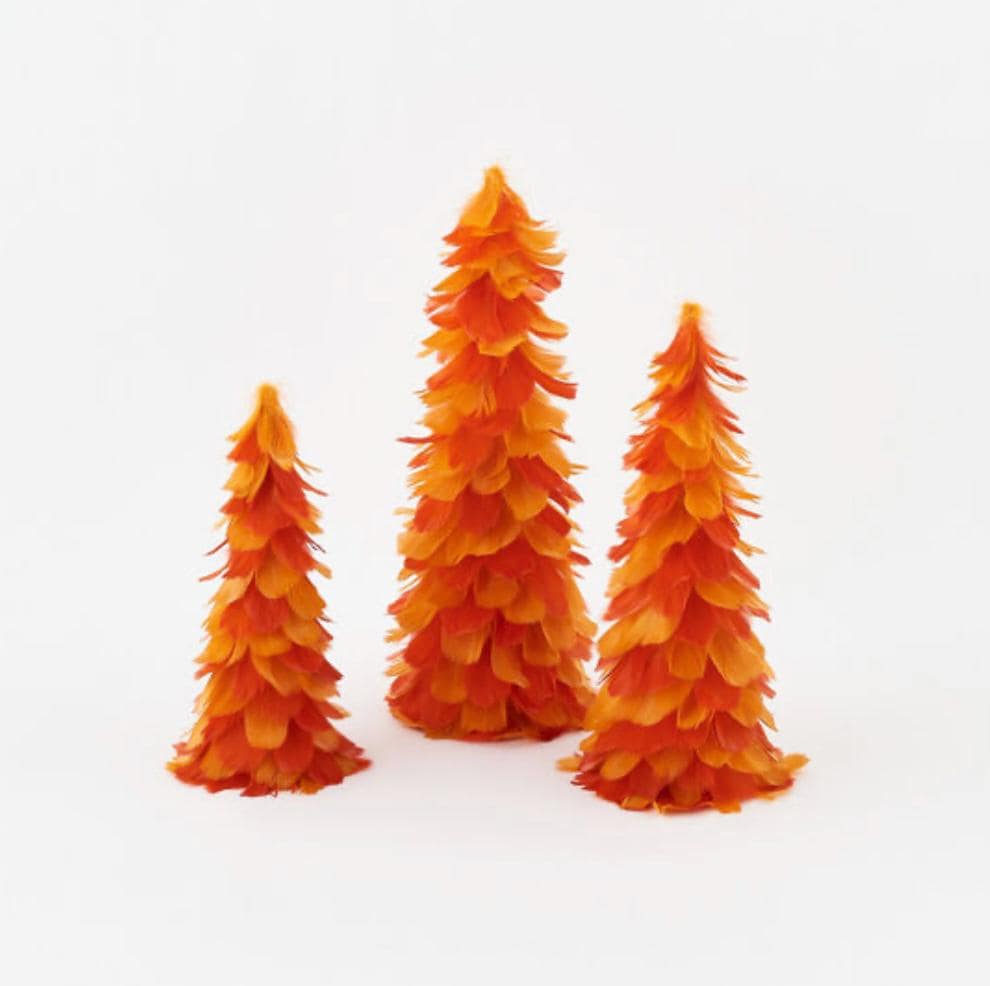 Orange Halloween Feather Tree — (Height Varies)