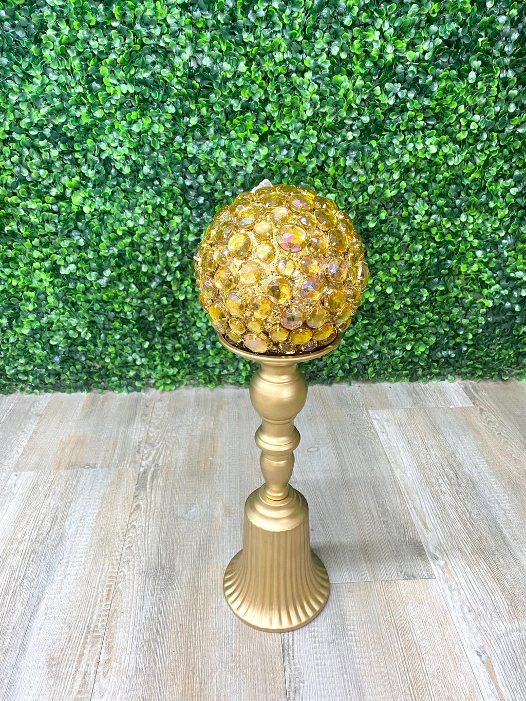 5.25” Gold Rhinestone & Glitter Ball Ornament