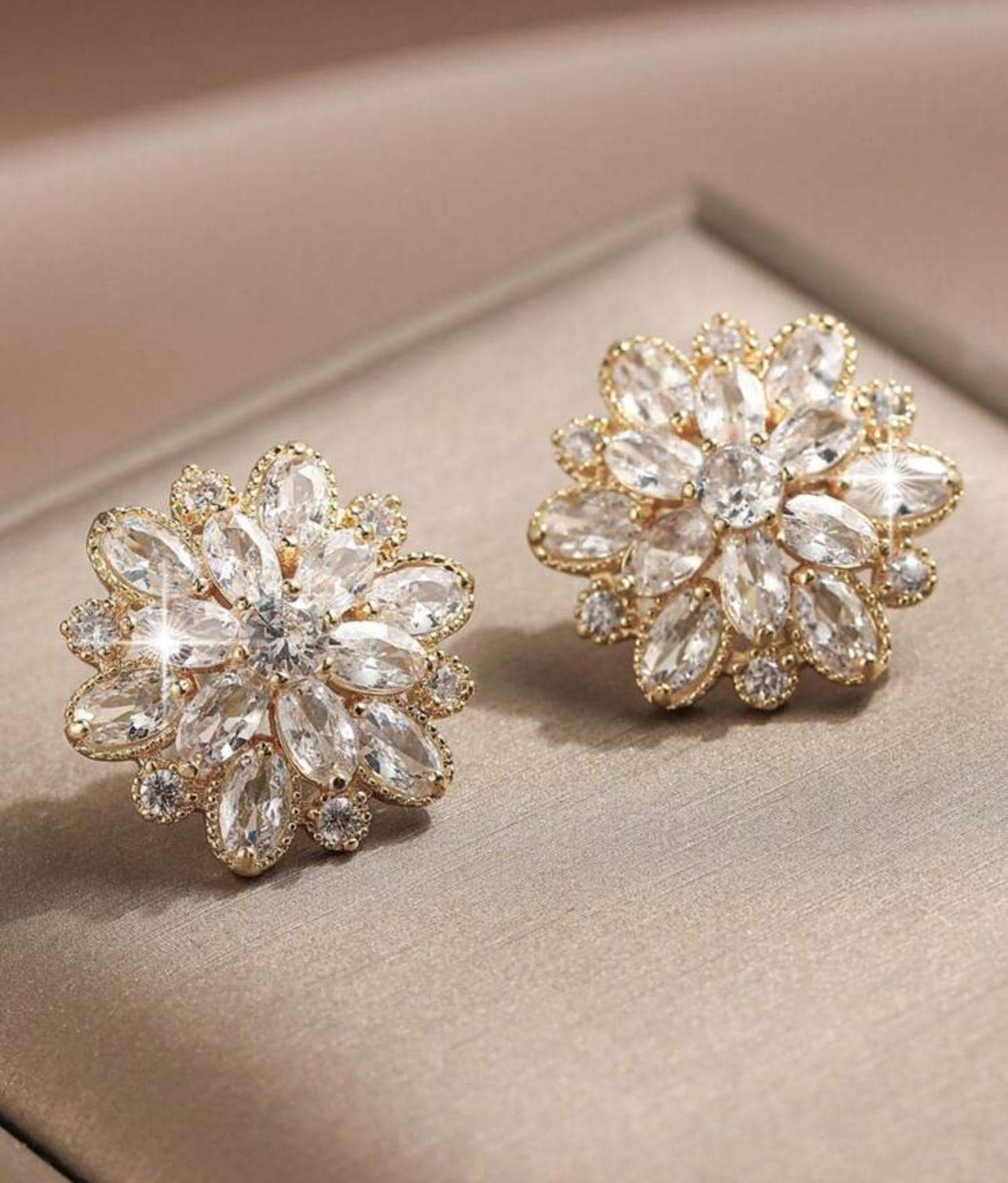 1 inch CZ Flower Stud Earring Embellishment