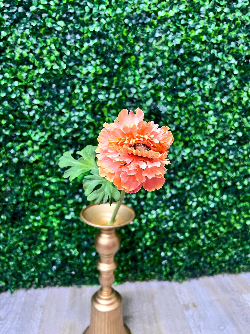 Coral / Peach Ranunculus Spray - 17.5 inches