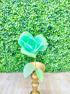 Green Iridescent Rose Spray - 19.7 Inches