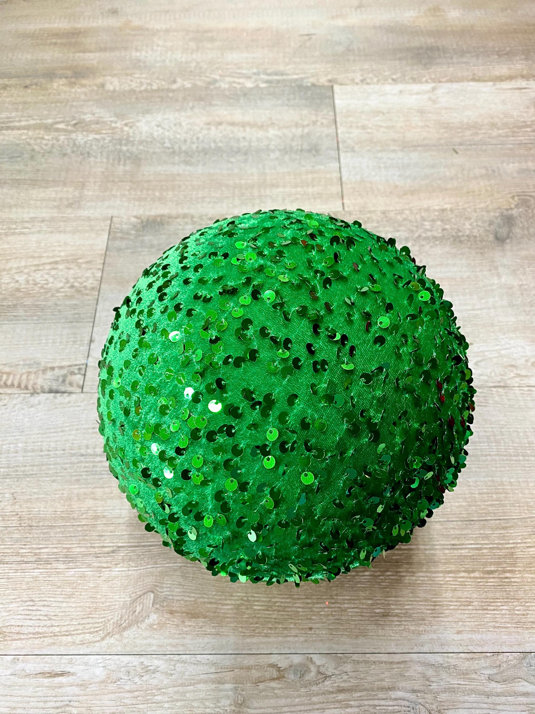 8 inch green sequin ornament, green Christmas tree ornament, emerald green ornament, ornaments for Christmas tree, 8 inch ball ornament