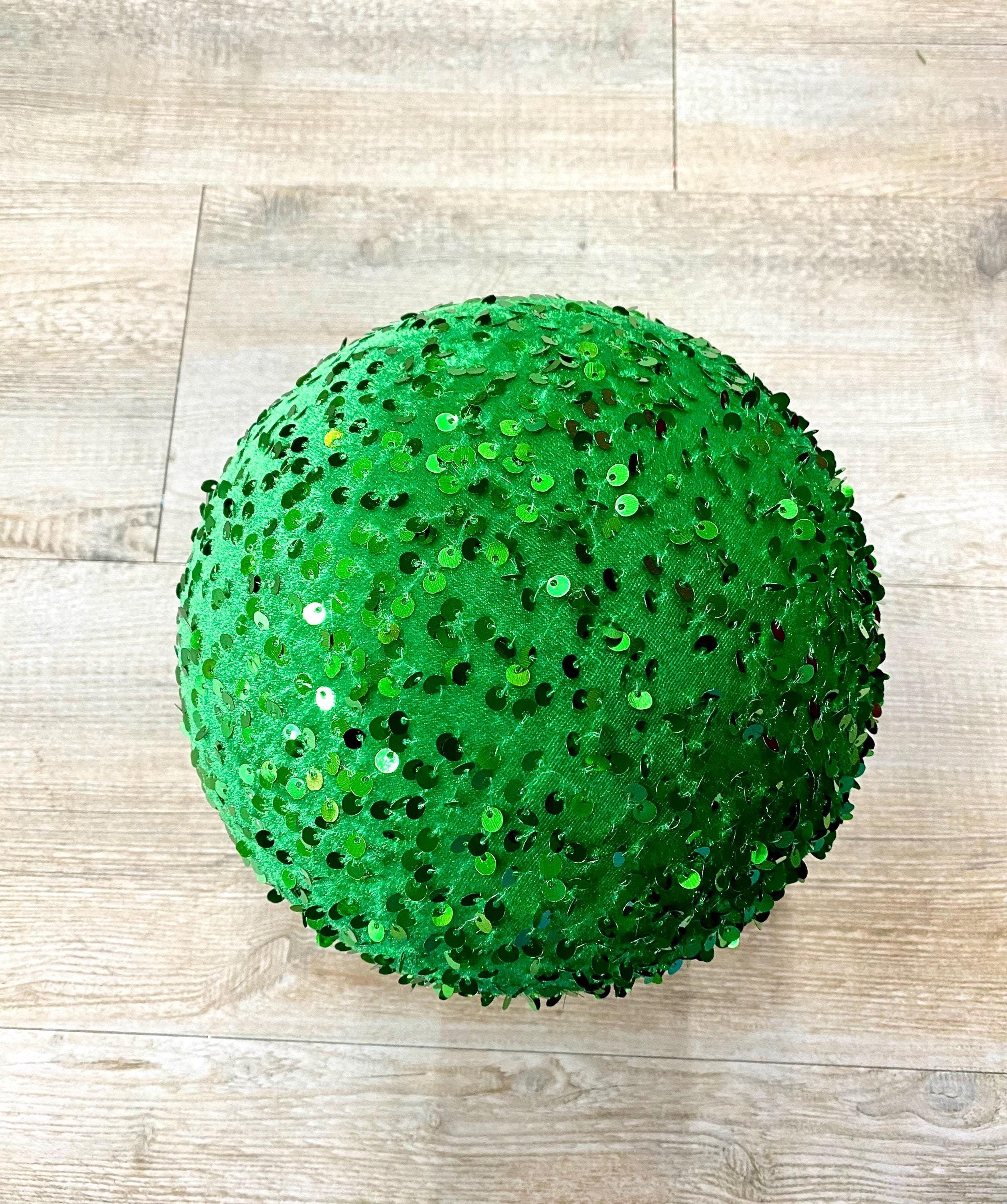 8 inch green sequin ornament, green Christmas tree ornament, emerald green ornament, ornaments for Christmas tree, 8 inch ball ornament