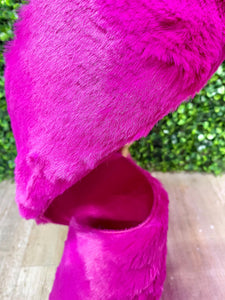 4 inch Hot Pink/ Fuchsia Fur Ribbon ~ 5 yards ~ Wired