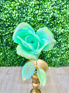 Green Iridescent Rose Spray - 19.7 Inches