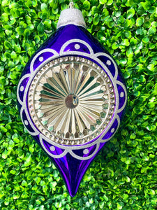 Purple - Retro Concave Shuttle Ornament - 10.5 inches